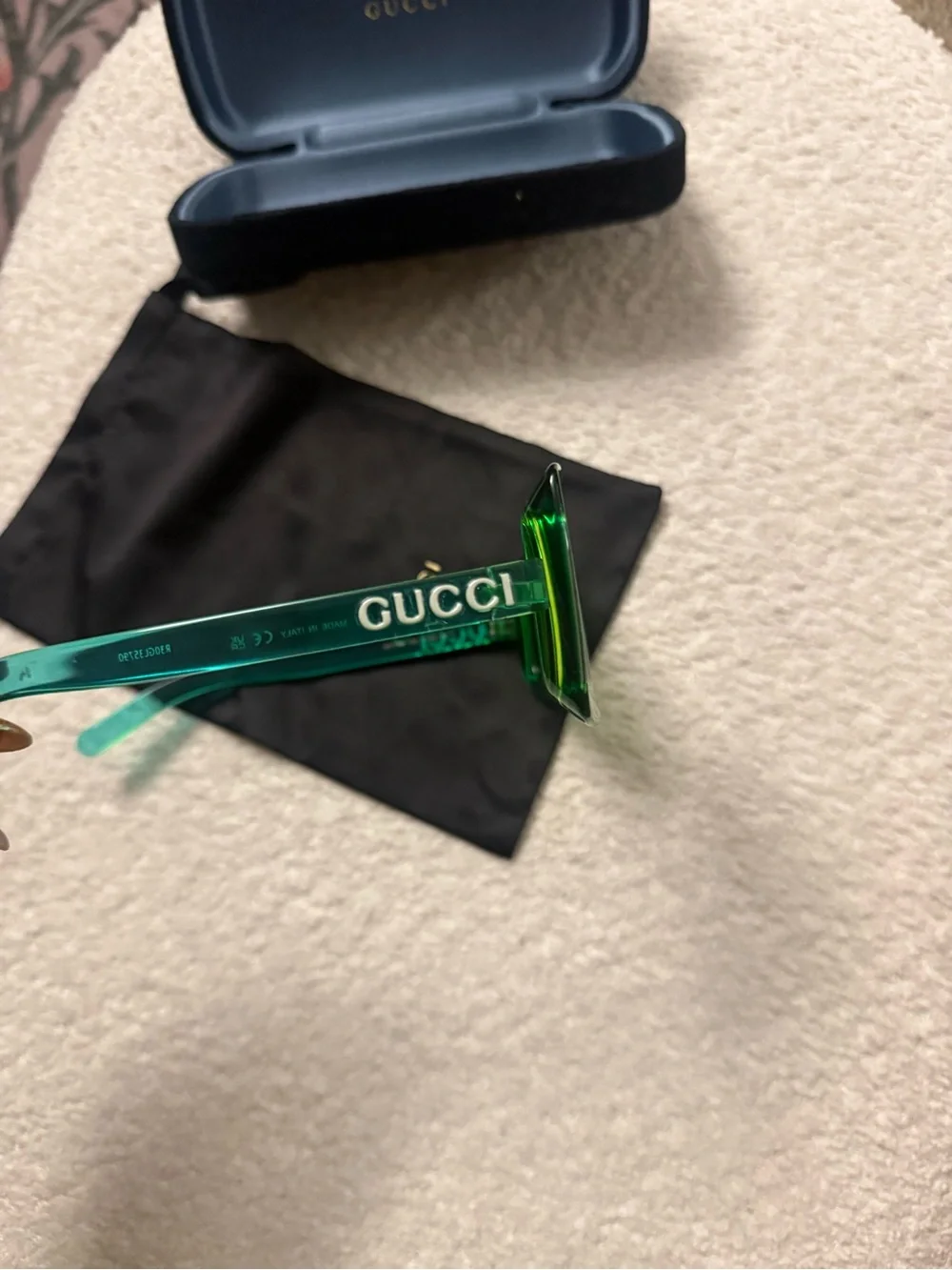 Gucci Green Transparent Square Sunglasses